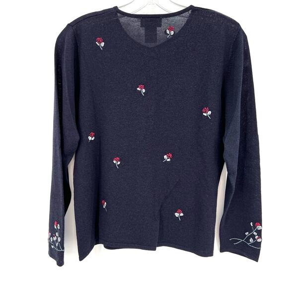 Vintage Talbots Petite flowers leaves embroidered cardigan women’s - Picture 2 of 7
